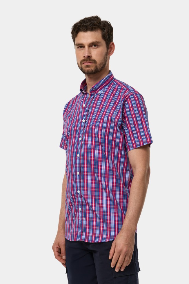 Camisa xadrez manga curta