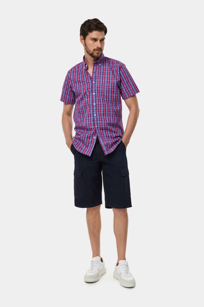 Camisa xadrez manga curta