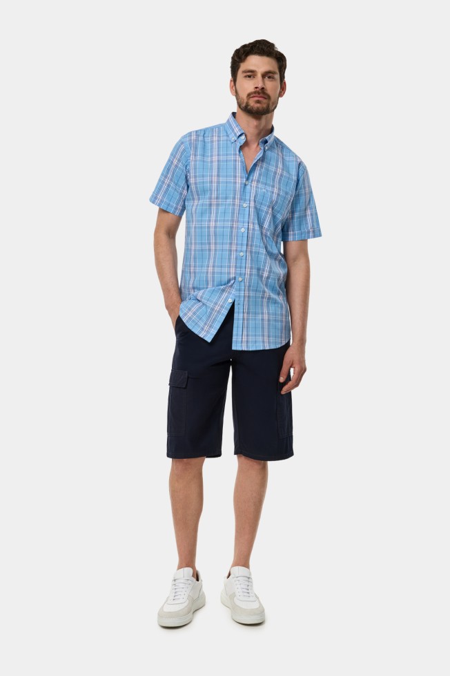 Camisa xadrez manga curta