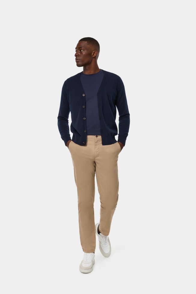 Chaqueta de punto de algodn y lana