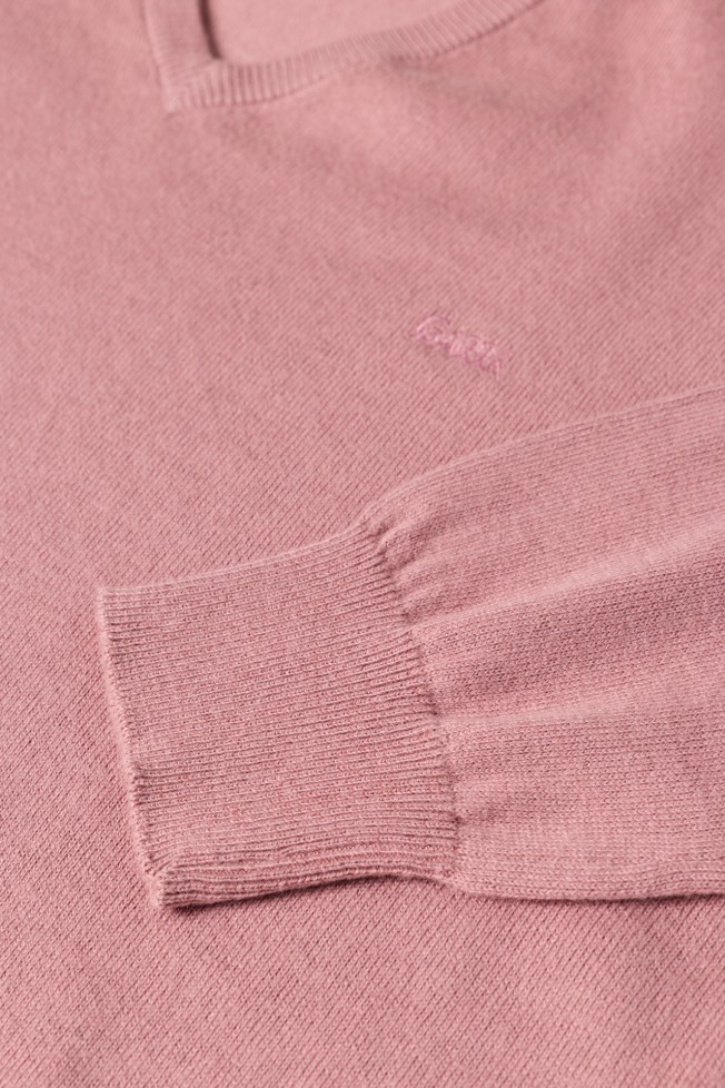 Camisola de malha em algod�o e caxemira