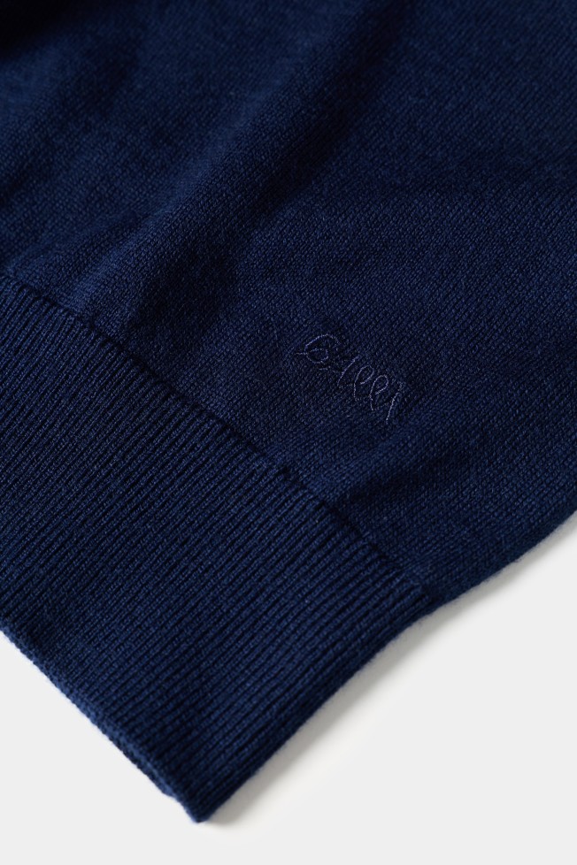 Camisola de gola alta azul-marinho