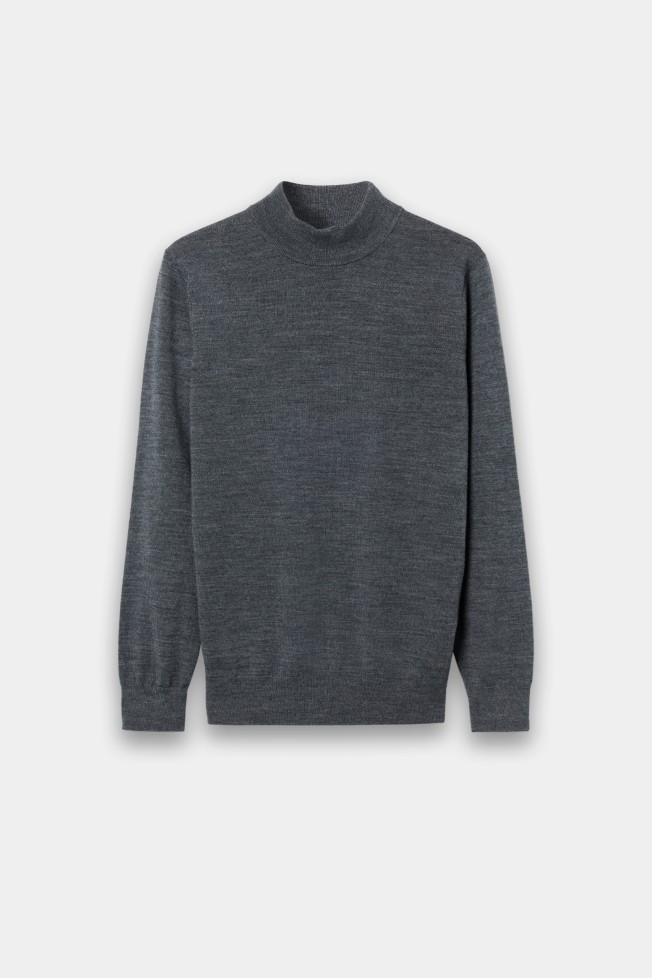 Camisola de gola alta cinzenta